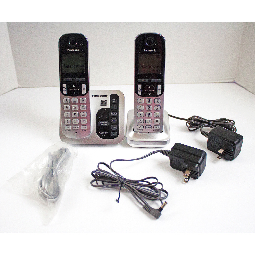 Panasonic KX-TGC220 6.0 Cordless Phone System Silver/White 2 Handsets